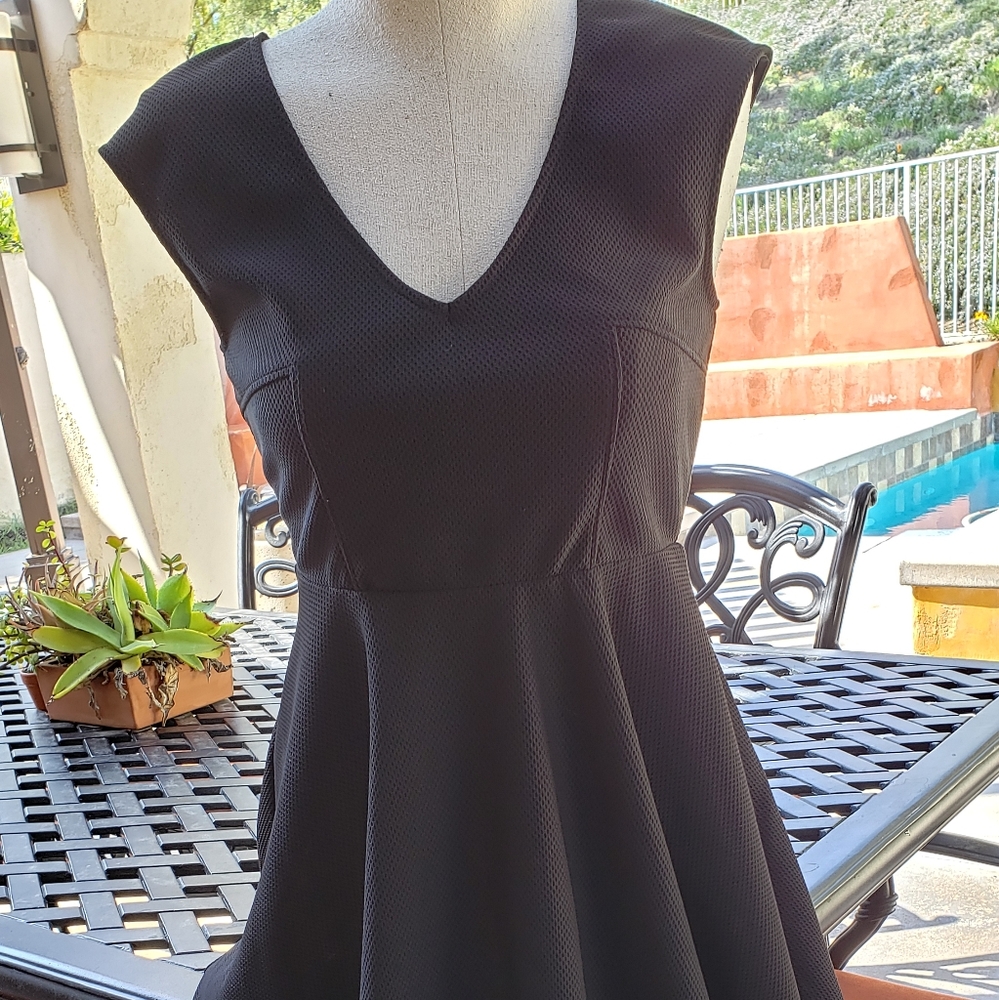 Black sleeveless summer dress.